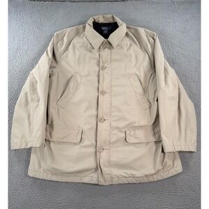 Polo Ralph Lauren Jacket Men XL Beige Utility Lined Chore Barn Workwear
